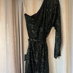 Rare Gem Emerald Green Sequin Bodycon Dress
